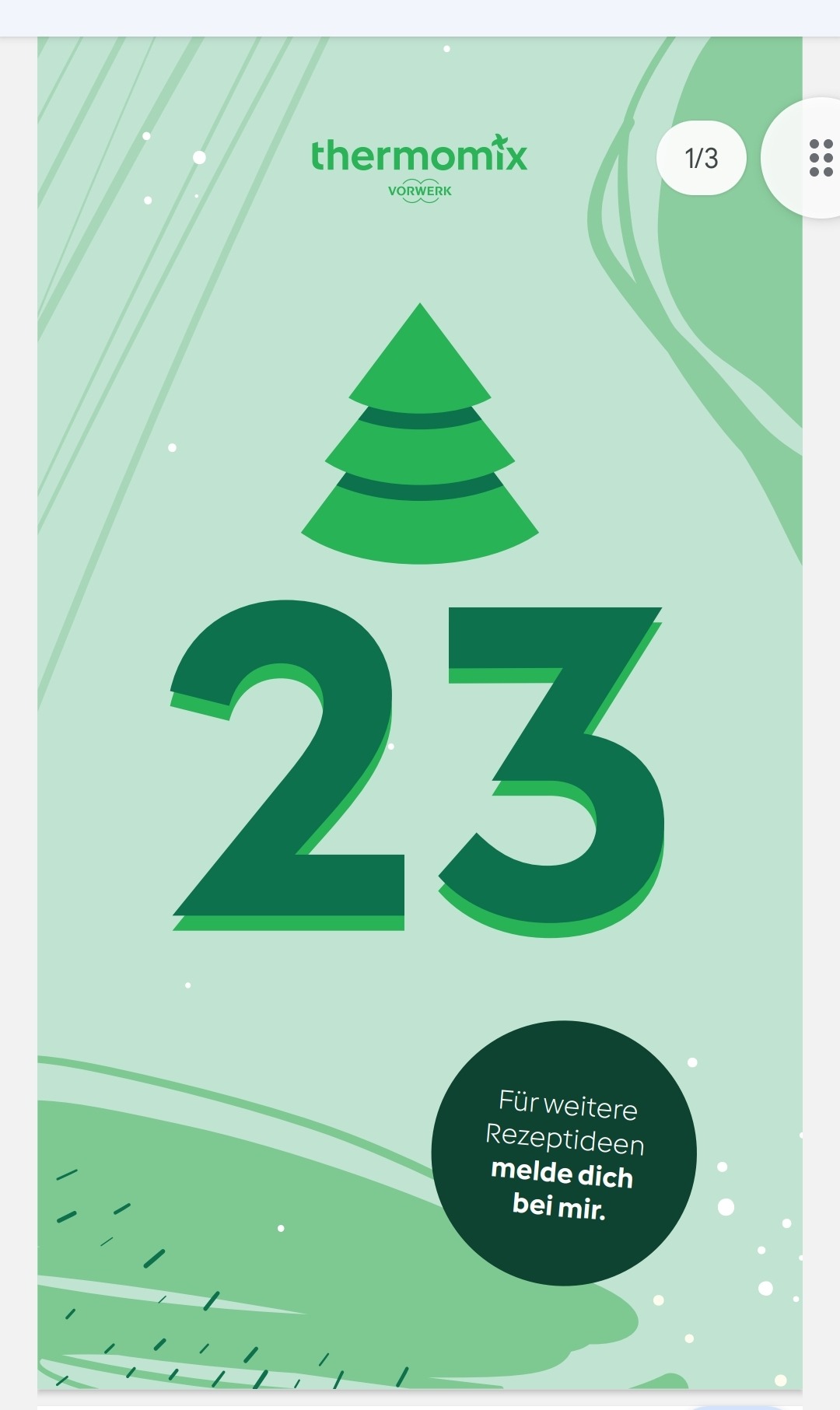 Mehr über den Artikel erfahren Adventstürchen Nr. 23 Grüner Krümel