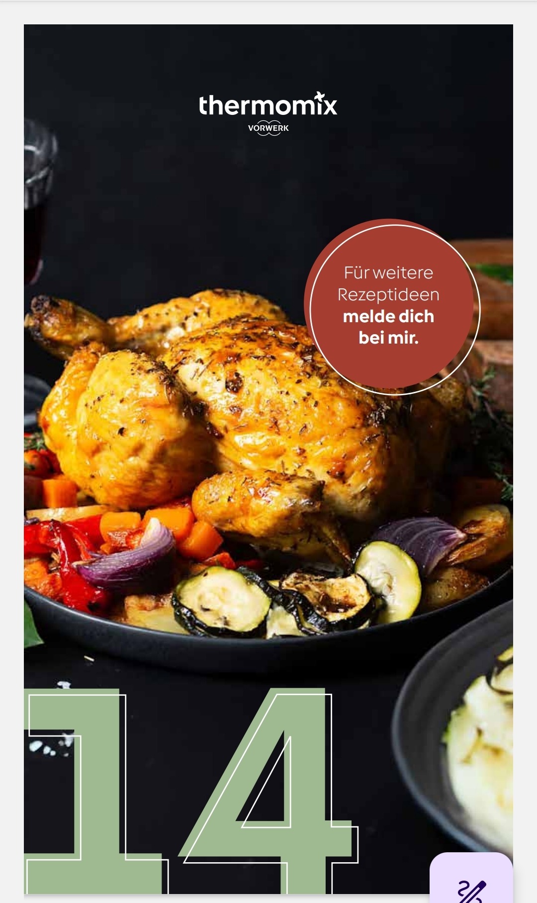 Mehr über den Artikel erfahren Adventstürchen Nr. 14 Cidre-Hähnchen mit Gemüse